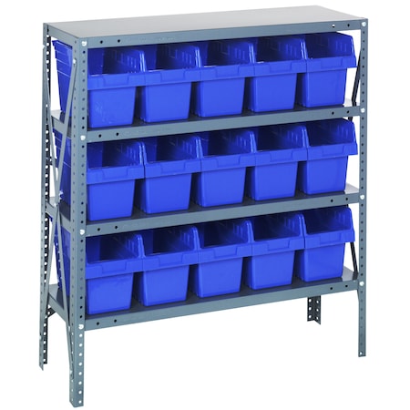 Quantum Storage Systems Store-Max 8" Shelf Bin Steel Shelving Systems 1839-SB804BL